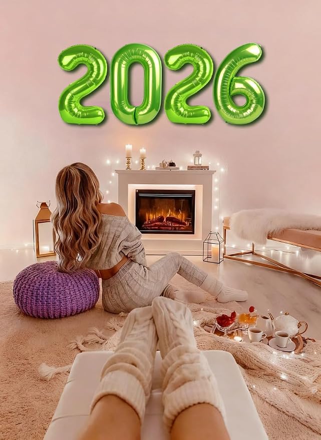 40 Inch Light Green Balloons 2026, New Years Eve Decorations Foil Balloons 2026 - Image 3
