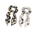 Cat Scarf Scrunchies for Women Paw Print 2 Piece Knotted Bow Hair Scrunchies Lightweight Bow Hair Tie with Knot Non Damage