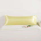NTBAY Satin Body Pillowcase for Hair and Skin, Luxurious and Silky Pillow case with Envelope Closure, 20x54 Inches, Light Yellow
