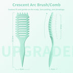 Curl Defining Brush, 4-in-1 Curly Hair Brush – Flexible Styling Brushes for Women and Men, Curls Detangling Hairbrush Featuring a Crescent Shape and Ultra-Smooth Bristles for Wet & Dry Hair - Green