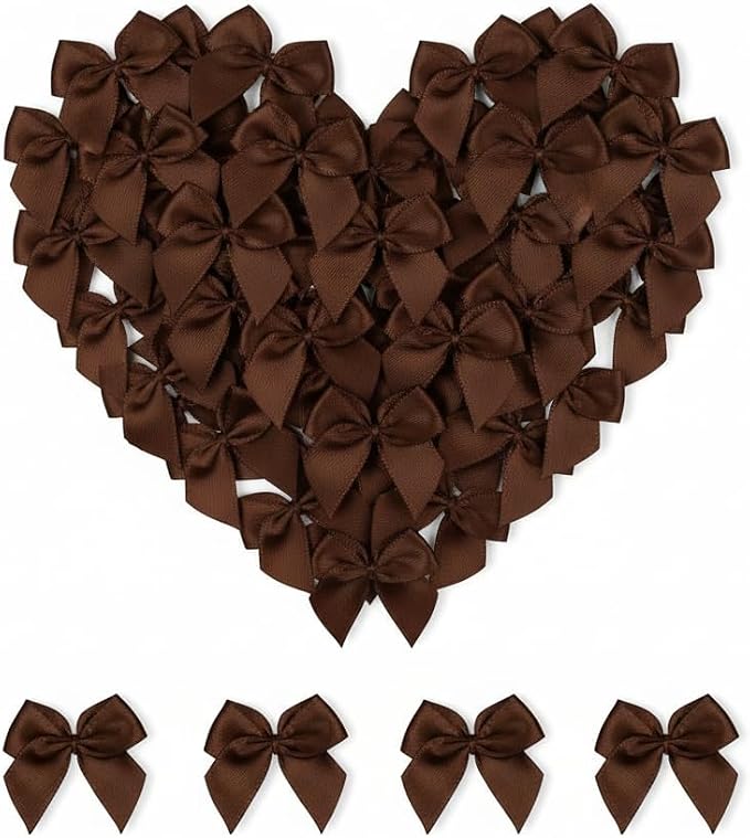 100 Mini Satin Ribbon Bows, Small Bows by GAJILON