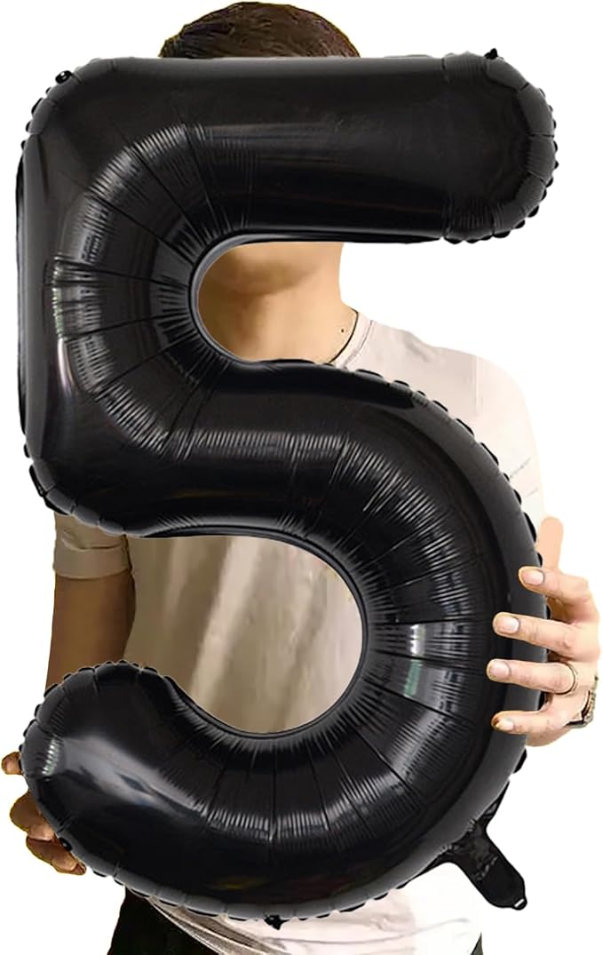 Number Balloons Black Party Balloon - Image 2