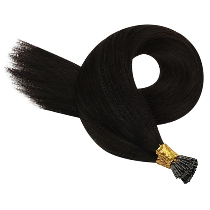 YoungSee I Tip Hair Extensions Human Hair Dark Brown 16 Inch Itips Hair Extensions Brown 80s 50g Invisible Tip Hair Extension Real Human Hair for Women Keratin Tip Extension