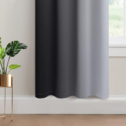 Yakamok Ombre Curtains Black and Greyish White - Image 4