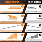 3-in-1 Rat Tail & Pintail Comb Set - Carbon Fiber & Stainless Steel Teeth for Braids, Barber Styling & Salon Use (Orange, Green, Black)