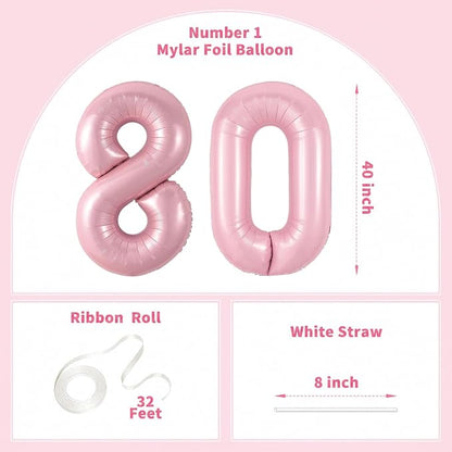 Number Balloons Pink Party Balloon - Image 2