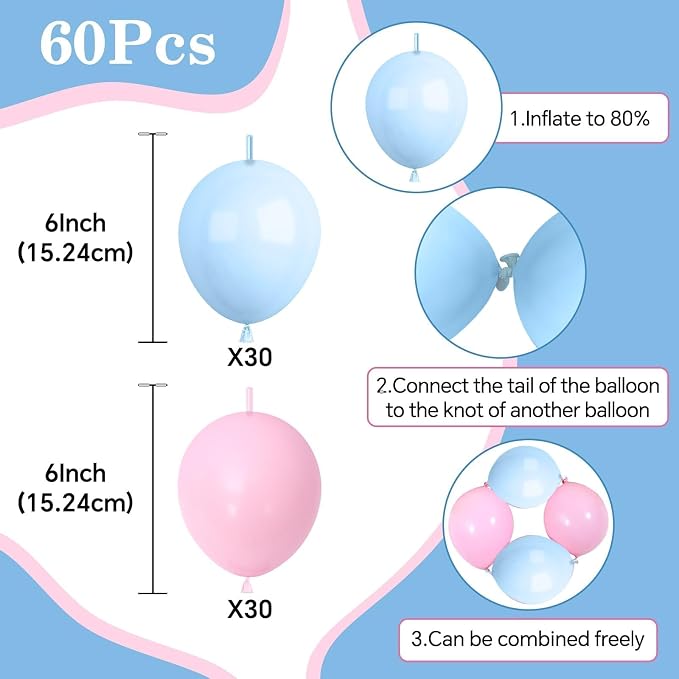 Pink Blue Link Balloons - Image 2