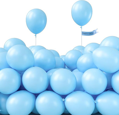 PartyWoo Light Blue Balloons 50pcs Baby Pastel Sky Aqua Blue Color | Balloons by PartyWoo