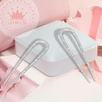 2PCS 3.8Inch French Hair Pins U-Shaped Pins for Women and Girls Fashion Metal Hair Pin French Twist Hair Pins for Buns, Updos,Stylish and Functional(set2-silver)
