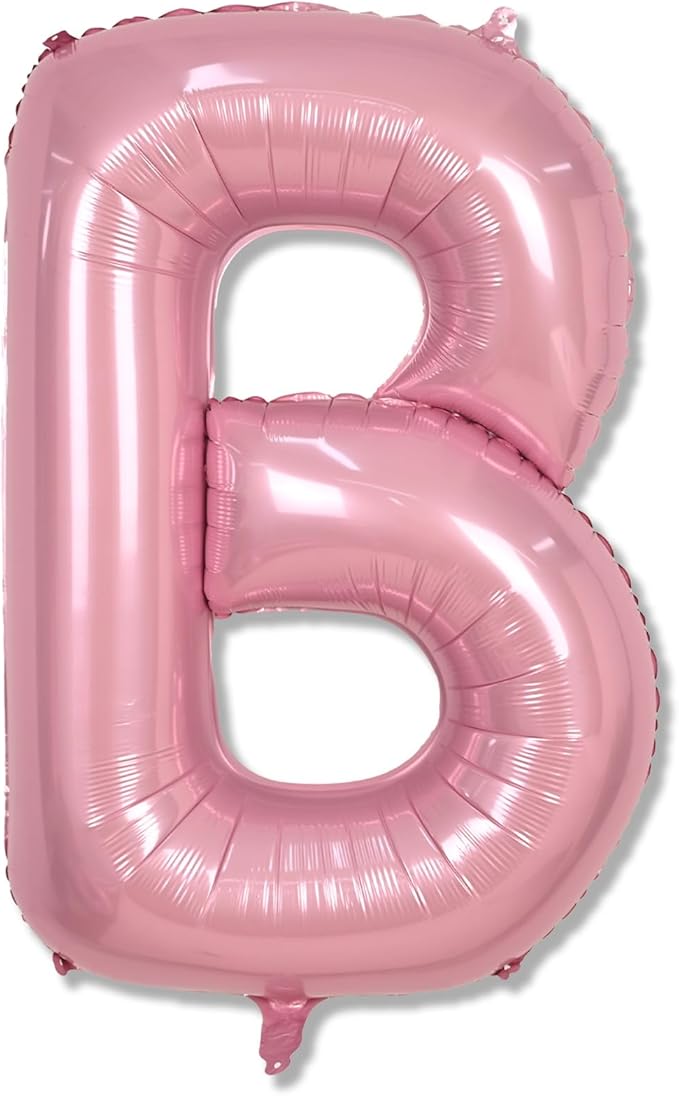 40 Inch Giant Pink Letter Balloon B, Foil Balloon Pastel Pink, Light Pink by Lingqiang