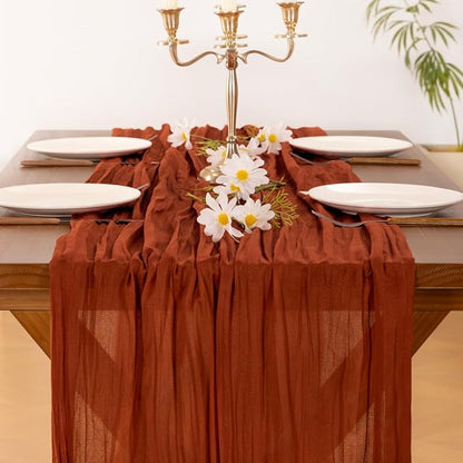 Cheesecloth Table Runner Summer Boho Wedding Birthday Party Home Decor | - Image 2