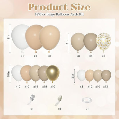 Ouddy Party White Sand Gold Balloon Arch Garland Kit 18 12 10 5 Inch | - Image 2