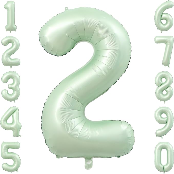 Olive Green Number 2 Balloon 40 Inch, Foil Numeral by Unknown