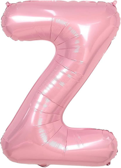Pink Letter Z Balloons, Z Balloon 40 Inch Foil Helium Z Balloon Letter | Pink Z by BBPOOL