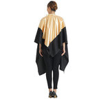 Professional Salon Cape Polyester Haircut Apron Shampoo & Chemical Resistant Haircut Cape,54”x62”,Gold & Black,C007013C-G