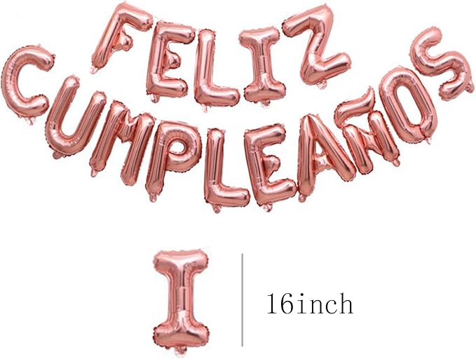 ZHENGYE Letter Balloons Feliz Cumpleanos Rose Gold Balloon Happy Birthday - Image 2
