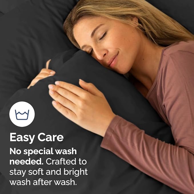 Queen Pillow Cases Set of 10 - Ultra Soft Hotel Quality Pillowcase Covers - Comfy & Wrinkle Free - Shrink, Stain and Fade Resistant - Easy-Care, Machine Washable Pillow Protectors - 10 Pcs Set - Black