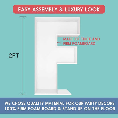 2FT Letter F Mosaic Balloon Frame Letter DIY Fillable Letters Kit - Image 2
