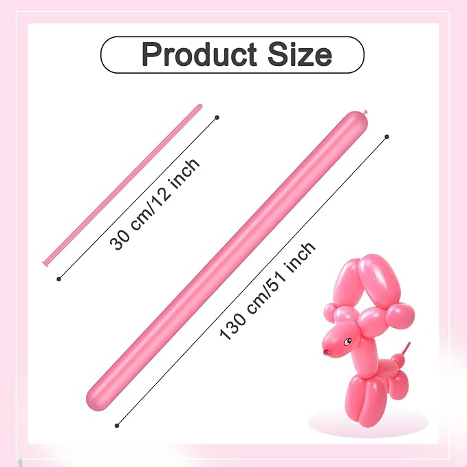 Long Balloons - Pink 260 Balloons - Image 5
