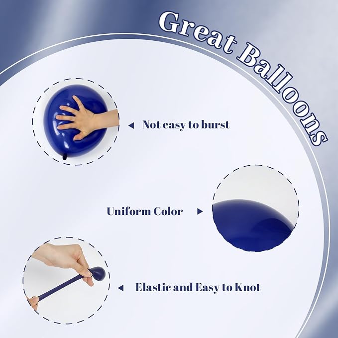 60pcs Navy Blue and Silver Balloons 12inch - Image 3