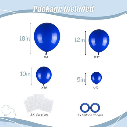 104pcs Royal Blue Balloon Garland Arch Kit Different Sizes 18/12/10/5 Inch | - Image 2