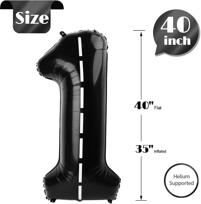Race Car Number 1 Balloon 40 Inch - Image 5