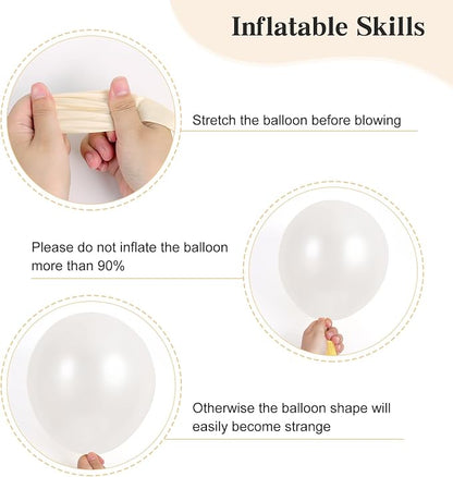 RUBFAC White Balloons Different Sizes Pearl White Balloon Arch Kit 129pcs | - Image 3