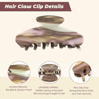 French Hair Claw Clips for Women Grils,4 Inch Strong Hold No Slip Grip Accessories Acetate Material,Not Easily Damaged,Thick or Thin Hair (Brown Marble)