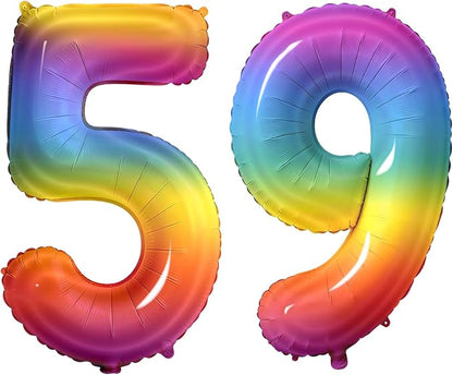 Number 59 Balloons for 59th Birthday Party Decorations, 0-100 Large No.59 by Joycard