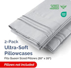 Queen Pillow Cases Set of 2 - Ultra Soft Hotel Quality Pillowcase Covers - Comfy, Cozy & Wrinkle Free - Shrink, Stain & Fade Resistant - Machine Washable Pillow Protectors - 2 Piece Set - Steel Blue