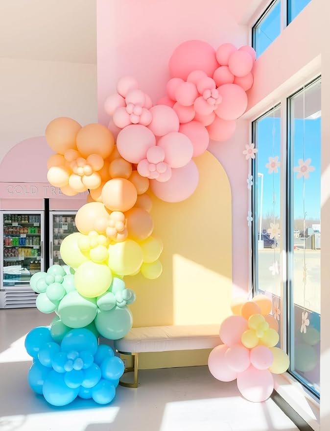Pastel Rainbow Balloons Arch Garland Kit - Image 3