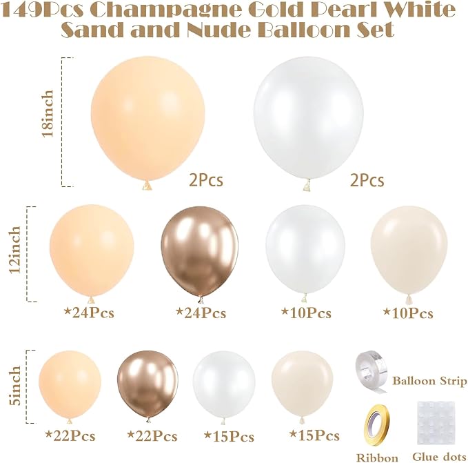 KARLURE Champagne Balloon Arch Kit Garland - Image 2