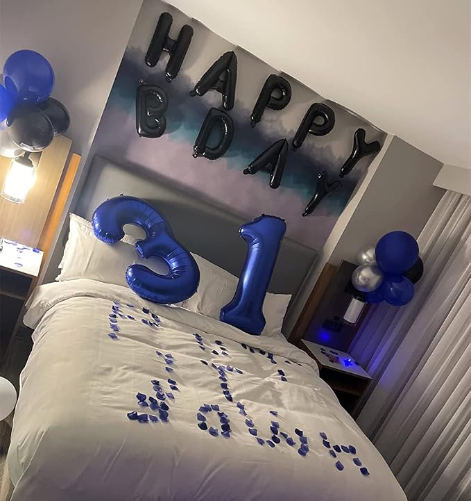 Number Balloons Navy Blue Number 3 - Image 3