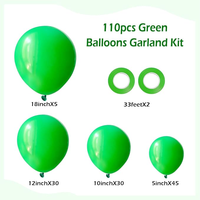 110pcs Green Balloon Arch Kit - Image 2
