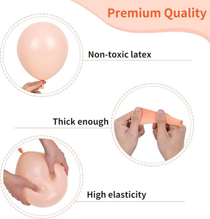 RUBFAC 105pcs Pastel Orange Balloons Peach Balloons Garland Arch Kit Different - Image 3