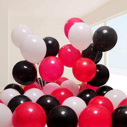 300 Pack Red Black White Balloons 100 of each of the 3 colors 12 inch Red White - Image 5