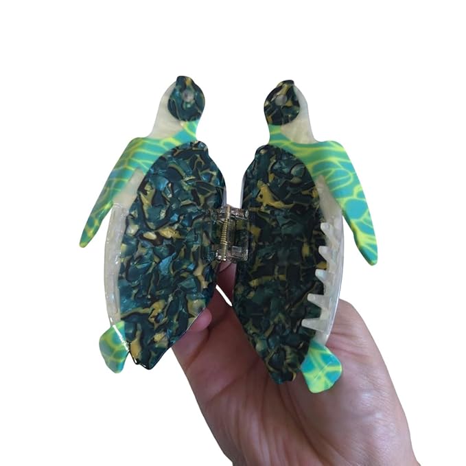 Novelty Aquatic Animals Hair Clips,Cellulose Acetate Hair Clips,Big Claw Clips for Girl,Hair Accessories (Turtle)