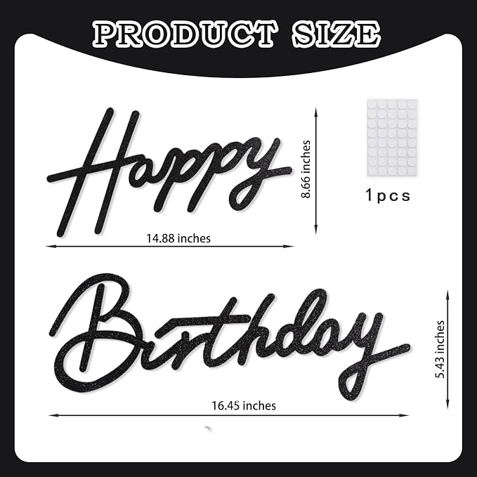 TONIFUL Happy Birthday Sign for Backdrop - Image 2