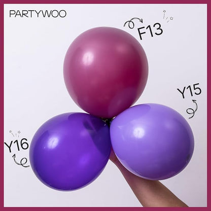 PartyWoo Dark Purple Balloons 50pcs Royal Purple Boho Neutral Color | 12 Inch - Image 5