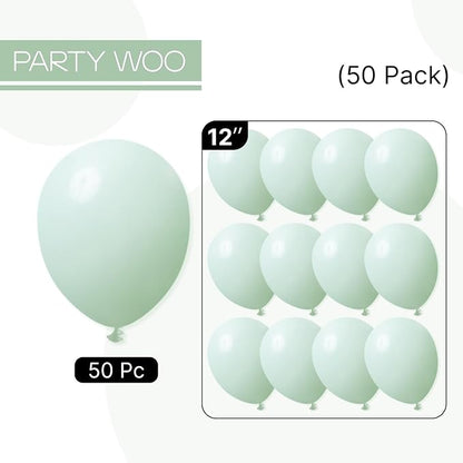 PartyWoo Light Green Balloons 50pcs Mint Pastel Peppermin Green Color | 12 Inch - Image 6