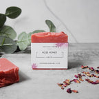 Natural Amor Spa Gifts for Women,Luxurious Rose Scent Bath gift for her, 6pc Bath & Body gift including Soap Bar, Bath Bomb, Bath Salt