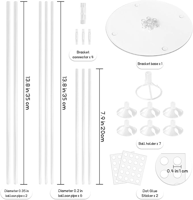 6 Sets Balloon Sticks with Base, Balloon Stand Kits, Balloon Stands with Base - Image 2