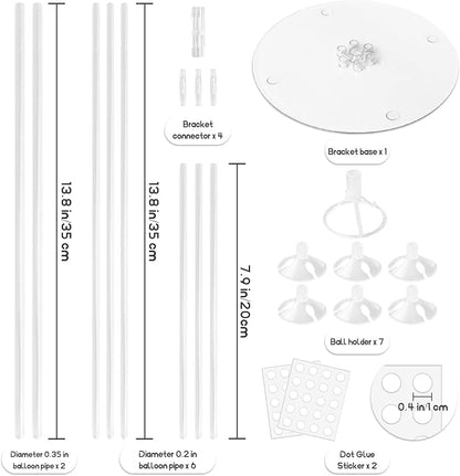 6 Sets Balloon Sticks with Base, Balloon Stand Kits, Balloon Stands with Base - Image 2
