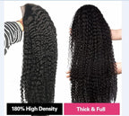 32 Inch Deep Wave Lace Front Wig Human Hair 13x4 Curly Wigs for Black Women Pre Plucked with Natural Baby Hair 180 Density Brazilian Virgin Lace Frontal Wet and Wavy Wig Human Hair