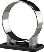 Hair Dryer Holder, Bathroom Cabinet Door Blow Dryer Stand, Blow Dryer Holders Wall Mount - Extra Large Rim (Silver + Black)