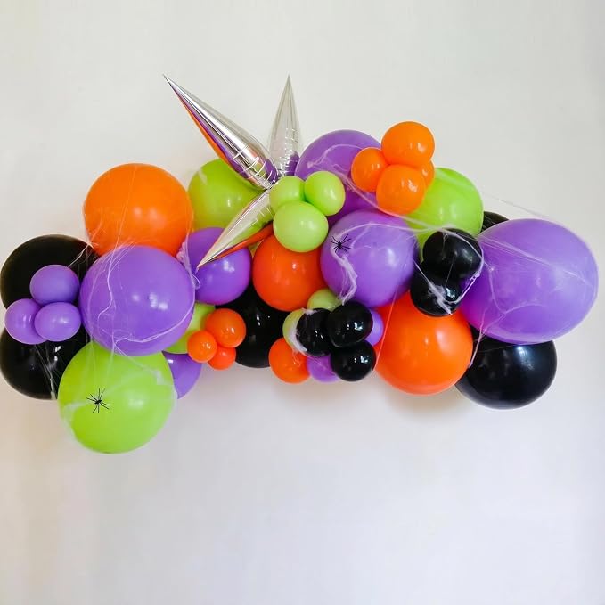 Orange Purple Green Black Balloons - Image 6