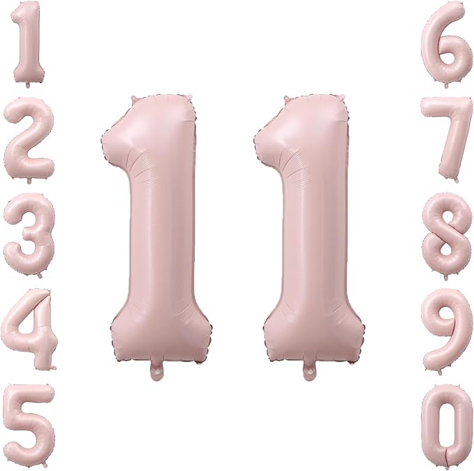 Baby Pink Number 11 Balloon 40 Inch, Muted Pastel Foil Party Supplies | by Unknown