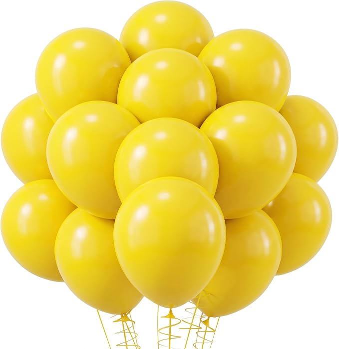 RUBFAC Yellow Balloons 120pcs 12 Inch, 2026 International Football Game Decor by RUBFAC
