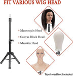 Generic Wig Stand Tripod 40"" Heavy Duty Reinforced Adjustable Mannequin Head Stand Tripod for Styling Cosmetology Hairdressing Training, Metal Wig Head Stand Holder with Wig Caps,Paddle Comb T-Pins