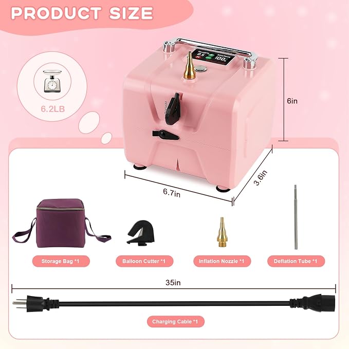 IDAODAN Electric Balloon Pump, Portable Electric Balloon Blower Machine - Image 6